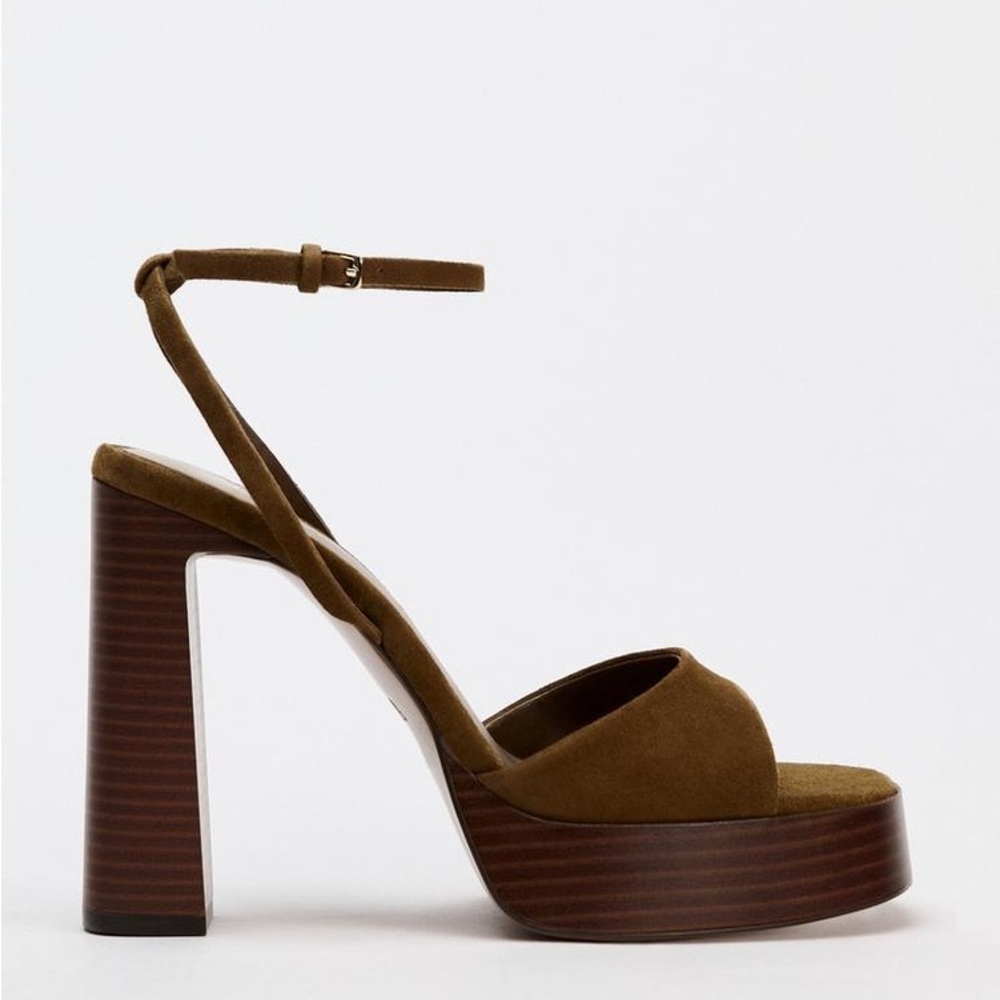Zara Brown Platform Sandals